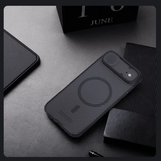 Apple iPhone 17 Air Átlátszó Fekete Nillkin CamShield PRO Mágneses kemény tok - 9