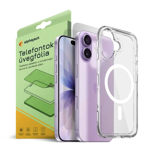 iPhone 17 Magsafe tok + üvegfólia 2db 9H 2.5D HD 0.33mm Alphajack - 1