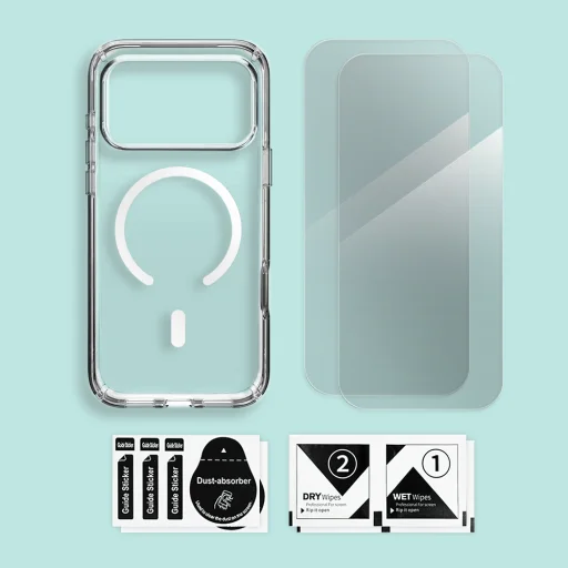 iPhone 17 Pro Magsafe tok + üvegfólia 2db 9H 2.5D HD 0.33mm Alphajack - 2