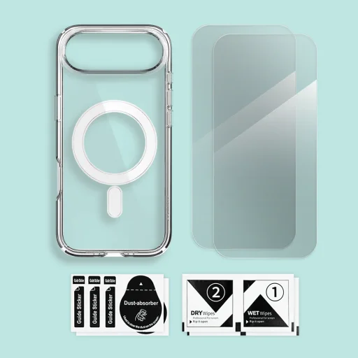 iPhone 17 AIR Magsafe tok + üvegfólia 2db 9H 2.5D HD 0.33mm Alphajack - 2