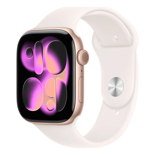 Apple Watch S11 GPS 46mm Rose Gold Alumínium Ház Világos Púder Sport Szíjjal - M/L - 1