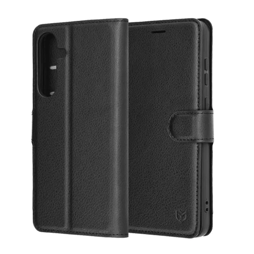 Samsung Galaxy S25 FE Fekete Techsuit - Leather Folio tok - 6
