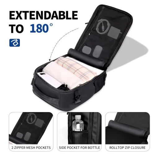 TECH-PROTECT DEFENDER S50 RYANAIR & WIZZAIR UTAZÓ LAPTOP KABIN HÁTITÁSKA 20L 40x20x25 FEKETE - 6