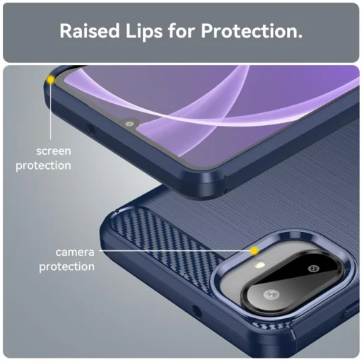 Samsung Galaxy A07 4G Kék Techsuit Carbon Silicone tok - 4