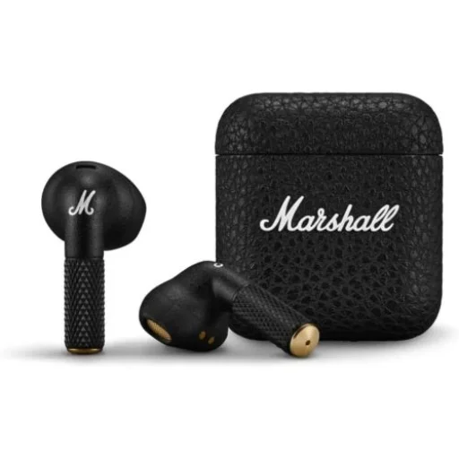 Marshall Minor IV TWS Bluetooth Vezeték nélküli fülhallgató BT 5.3, Aktív zajcsökkentés, Qi vezeték nélküli töltés, IPX4, Fekete EU - 1