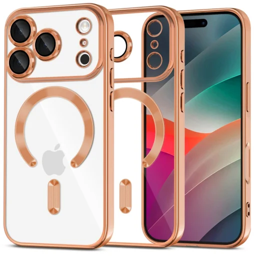 Apple iPhone 17 Pro Techsuit Luxury Crystal MagSafe Narancs tok - 1