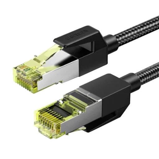 UGREEN NW150 fonott hálózati kábel, Ethernet RJ45, Cat.7, F/FTP, 1m (fekete) - 1