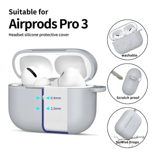 Apple AirPods Pro 3 Tech-protect Silicone Hook Ceruza Szürke tok - 4