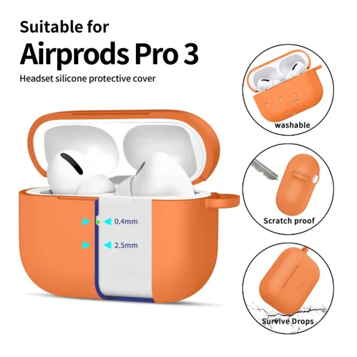 Apple AirPods Pro 3 Silicone Hook tok Kozmikus Narancs - 4