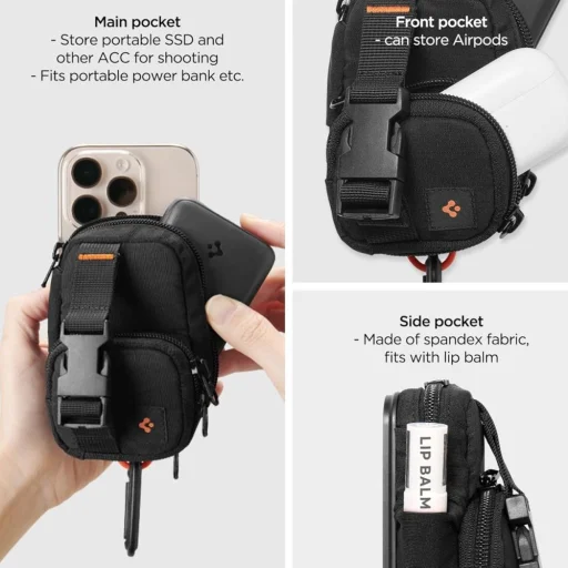 iPhone Spigen Snap Zip MagSafe Tok Fekete - 6