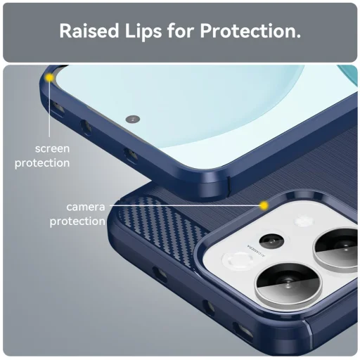 Oppo Reno14 Kék Techsuit - Carbon Silicone tok - 3