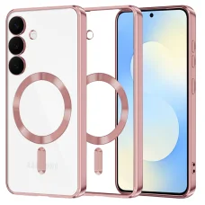 Samsung Galaxy S25 FE Pink Techsuit - Luxury Crystal MagSafe tok