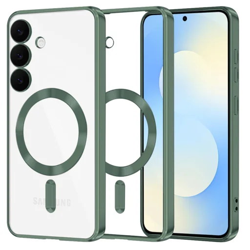 Samsung Galaxy S25 FE Techsuit - Luxury Crystal MagSafe - Mélyzöld tok - 1