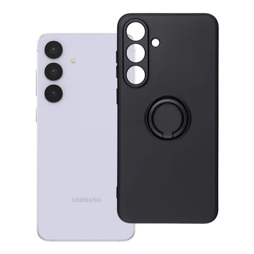 Samsung Galaxy S25 FE puzdro, silikónové puzdro s prsteňom, čierne - 8