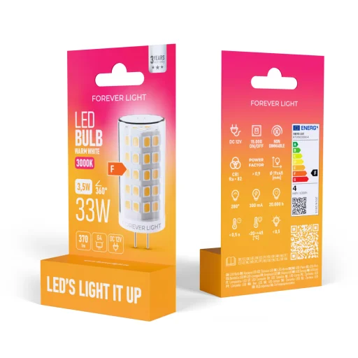  Forever Light LED izzó G4 3.5W 370lm 3000K 12V osztály F - 2