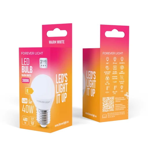 Forever Light LED Bulb E27 G45 4.2W 480lm 3000K class E - 2