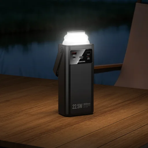 Borofone Power Bank 30000mAh BJ65 High - 2xUSB + Type C - QC 3.0 22,5W + PD 20W with USB, Type C, Lightning and micro USB black - 7