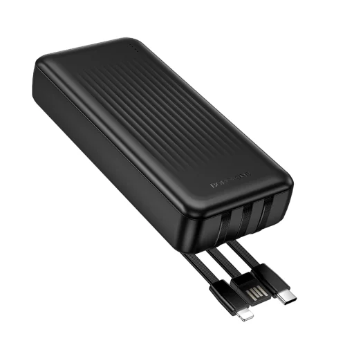 Borofone Power Bank 20000mAh BJ79A Clever - USB - Type C és Lightning kábelekkel fekete - 2
