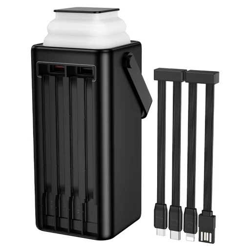 Borofone Power Bank 50000mAh BJ65A High - 2xUSB + Type C - QC 3.0 22,5W + PD 20W with USB, Type C, Lightning and micro USB black - 6