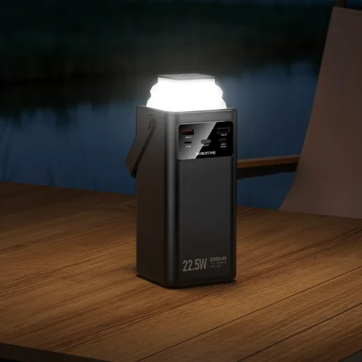 Borofone Power Bank 50000mAh BJ65A High - 2xUSB + Type C - QC 3.0 22,5W + PD 20W with USB, Type C, Lightning and micro USB black - 7