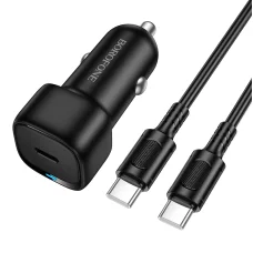 Borofone Autós töltő BZ34A Cloud - Type C - PD 20W Type C to Type C kábellel fekete