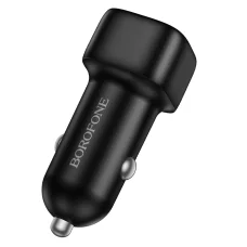 Borofone Autós töltő BZ34B Cloud - USB + Type C - QC 3.0 PD 38W fekete
