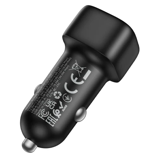 Borofone Autós töltő BZ34B Cloud - USB + Type C - QC 3.0 PD 38W fekete - 3