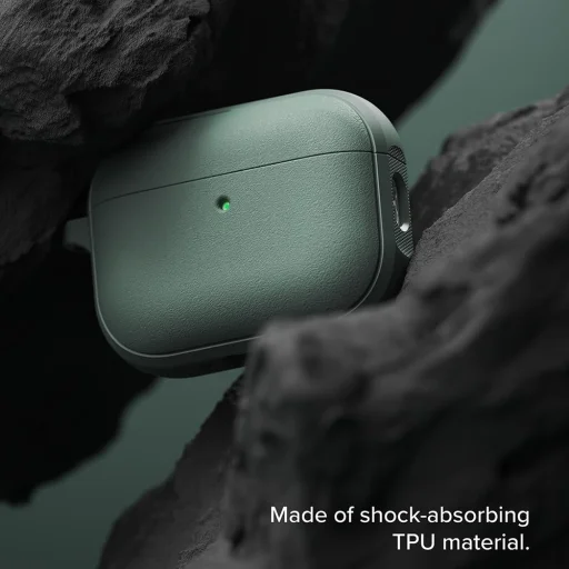 Apple AirPods Pro 3 Ringke Onyx Mágneses Védőtok, Csúszásmentes textúra, Karabiner lyuk - Zsálya zöld tok - 6