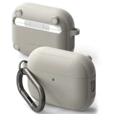 Apple AirPods Pro 3 Meleg Szürke Ringke Onyx Mágneses Védőtok, Csúszásmentes Textúrával, Karabiner Lyukkal tok