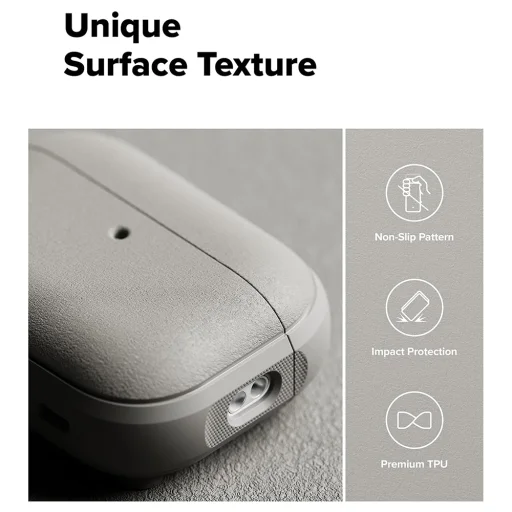 Apple AirPods Pro 3 Meleg Szürke Ringke Onyx Mágneses Védőtok, Csúszásmentes Textúrával, Karabiner Lyukkal tok - 4