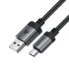 Acefast USB Type-C Adatkábel C20-04, 3A, Gyors Töltés, Hajlításálló, Nylon Fonat, 1,2m - Fekete thumbnail
