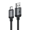 Acefast USB Type-C Adatkábel C20-04, 3A, Gyors Töltés, Hajlításálló, Nylon Fonat, 1,2m - Fekete thumbnail