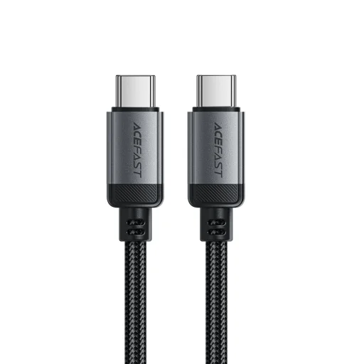 Acefast - Adatkábel (C20-03) - USB-C a Type-C, 60W, 3A, Gyorstöltés, Hajlításálló, Nylon Fonat, 1.2m - Fekete - 1