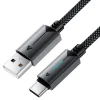 Acefast USB Type-C adatkábel (C19-04), gyors töltés, 3A, hajlítás-álló, nejlonszövés, 1,2 m - fekete - 1