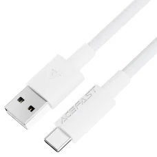 USB - Type-C Acefast Data Cable (C18-04), Gyors töltés, 3A, Hajlításálló, Nylon fonott, 1.2m - Fehér
