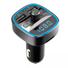 FM Transmitter JamLink Techsuit (MFM2) - Dual USB, SD kártya, Kék hangulatvilágítás, Ultrakompakt dizájn, Bluetooth - Fekete.