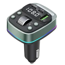 FM Transmitter Techsuit EchoDrive (MFM3) - Dual PD35W, Bluetooth V5.4, U-Disk zenéléshez, Basszusbeállítás - Fekete