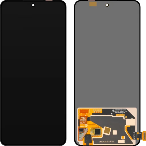 Realme 14T / 14, OLED verzió, keret nélkül, utángyártott fekete üvegfólia - 1