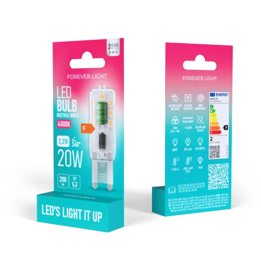 Forever Light LED Izzó G9 2.2W 200lm 4000K F osztály - 2