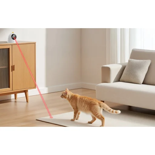 Fehér Rojeco Egg Laser Cat Toy - 5