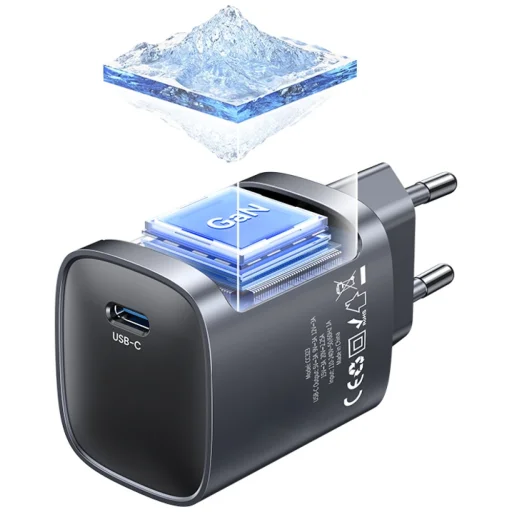 USAMS T66 45W GaN Hálózati Gyorstöltő szürke - 2