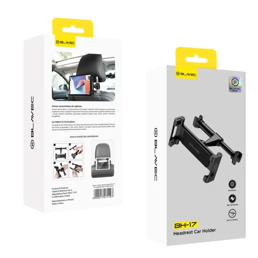 Blavec autós fejtámlára rögzíthető tartó BH-17 (BH17-HRB) fekete - 9