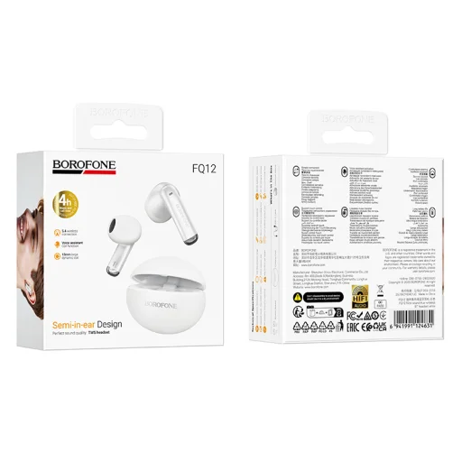 Borofone TWS Bluetooth fülhallgató FQ12 Nice fehér - 5