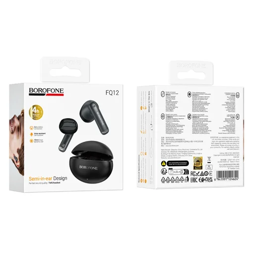 Borofone Vezeték nélküli Fülhallgató FQ12 Nice fekete - 5
