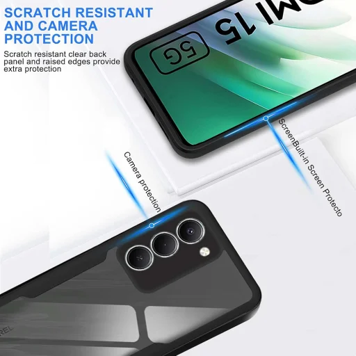 Xiaomi Redmi 15 4G / Redmi 15 5G Techsuit - ColorVerse 360 Series + Képernyővédő - Fekete tok - 2