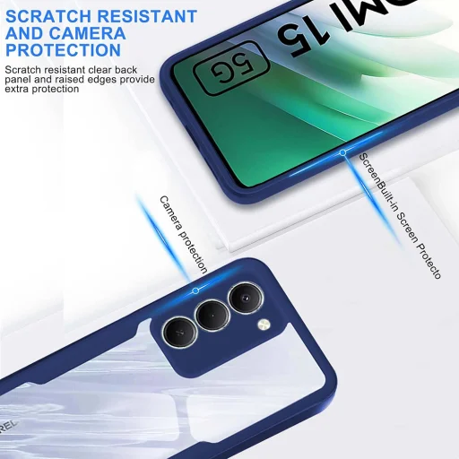 Xiaomi Redmi 15 4G / Redmi 15 5G Kék Techsuit - ColorVerse 360 sorozat + Képernyővédő tok - 4