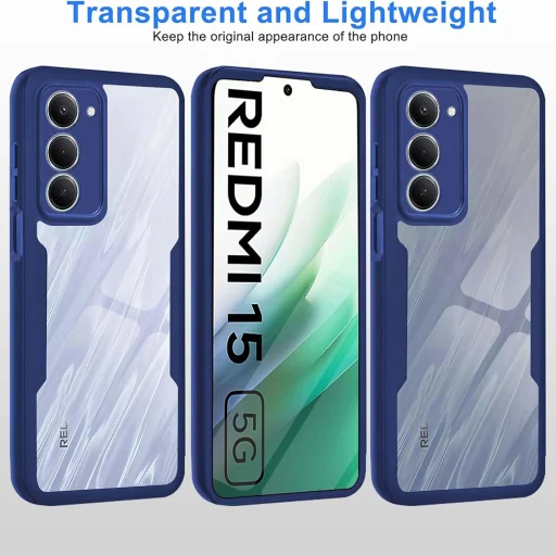 Xiaomi Redmi 15 4G / Redmi 15 5G Kék Techsuit - ColorVerse 360 sorozat + Képernyővédő tok - 5