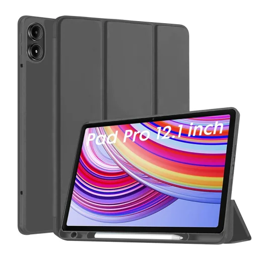 Xiaomi Redmi Pad Pro / Poco Pad Techsuit - Flex Trifold (Pencil tartóval) - Fekete tok - 1