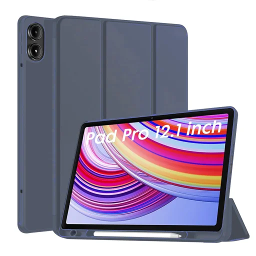 Xiaomi Redmi Pad Pro / Poco Pad Sötétkék Techsuit - Flex Trifold (with Pencil Holder) tok - 1