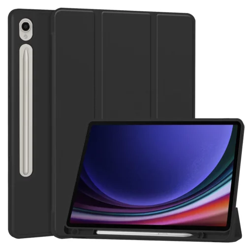 Samsung Galaxy Tab S9 Fekete Techsuit - Flex Trifold (ceruzatartóval) tok - 1